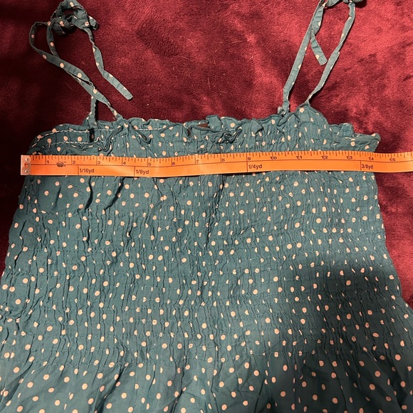 Teal with white polka dots summer dress - Picture 6 of 6